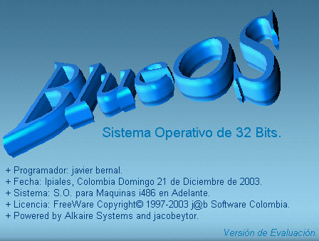 Imagen Original del proyecto BlueOS® año 2003